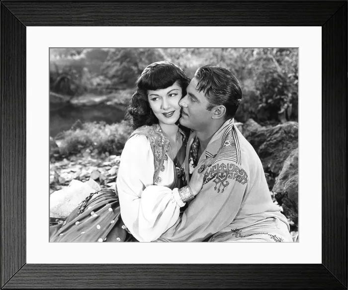 Framed Print : GYPSY WILDCAT, from left: Maria Montez, Jon Hall, 1944