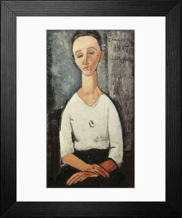 Framed Print : MODIGLIANI, Amedeo (1884-1920). Portrait of Madame Chakowska. 1917. Oil on canvas. BRAZIL. Sao Paulo. Sao Paulo Museum of Art. AISA / Everett Collection**US SALES ONLY** Framed Print : MODIGLIANI, Amedeo (1884-1920). Portrait of Madame Chakowska. 1917. Oil on canvas. BRAZIL. Sao Paulo. Sao Paulo Museum of Art. AISA / Everett Collection**US SALES ONLY**