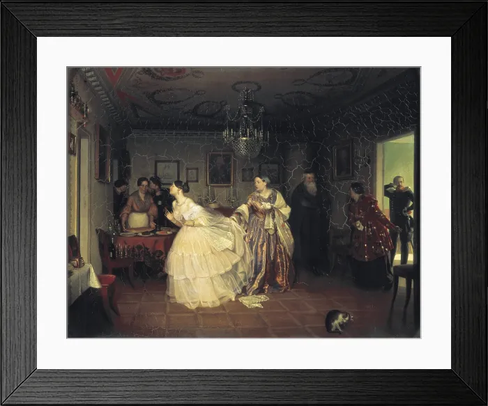 Framed Print : FEDOTOV, Pavel Andreevich (1815-1852). The Major's Marriage Proposal. 1851. Oil on canvas. RUSSIA. Moscow. Tretyakov Gallery. AISA / Everett Collection**US SALES ONLY**