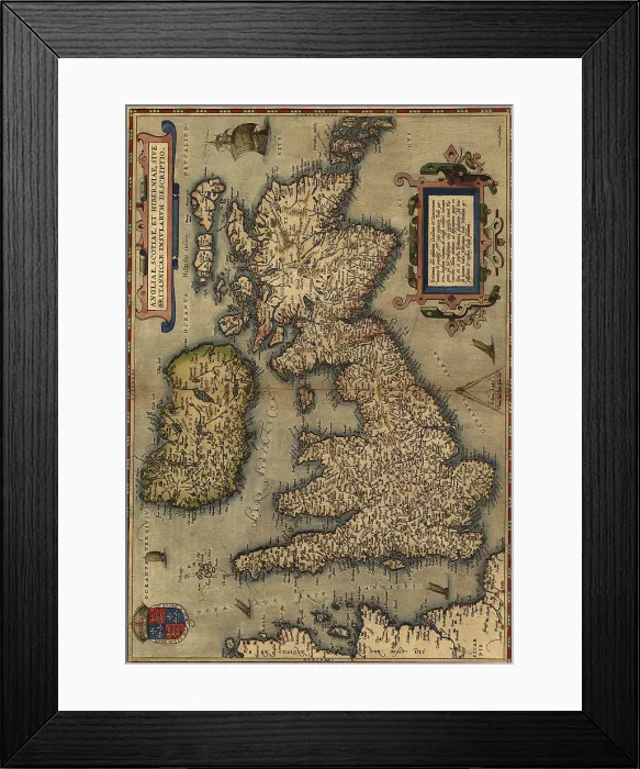 Framed Print : 1570 map of the British Isles. From Abraham Ortelius, Theatrvm orbis terrarvm