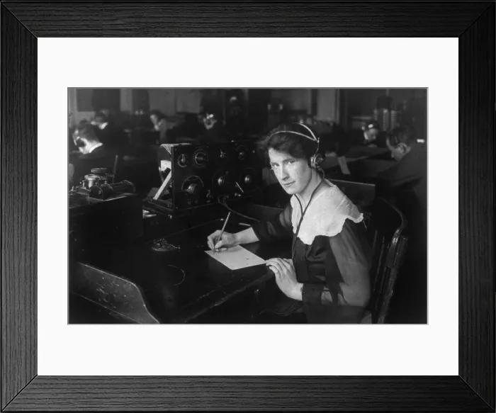 Framed Print : Helen Campbell, a wireless operator was recruited by the National League for Women's Service Framed Print : Helen Campbell, a wireless operator was recruited by the National League for Women's Service