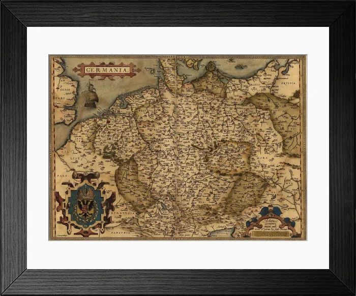 Framed Print : 1570 map of German States. From Abraham Ortelius, Theatrvm orbis terrarvm Framed Print : 1570 map of German States. From Abraham Ortelius, Theatrvm orbis terrarvm