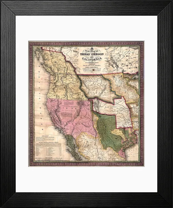 Framed Print : Western North America on the eve of the Mexican-American War (1846-48) which resulted in US annexation of over 500, 000 square miles of Mexican territory Framed Print : Western North America on the eve of the Mexican-American War (1846-48) which resulted in US annexation of over 500, 000 square miles of Mexican territory
