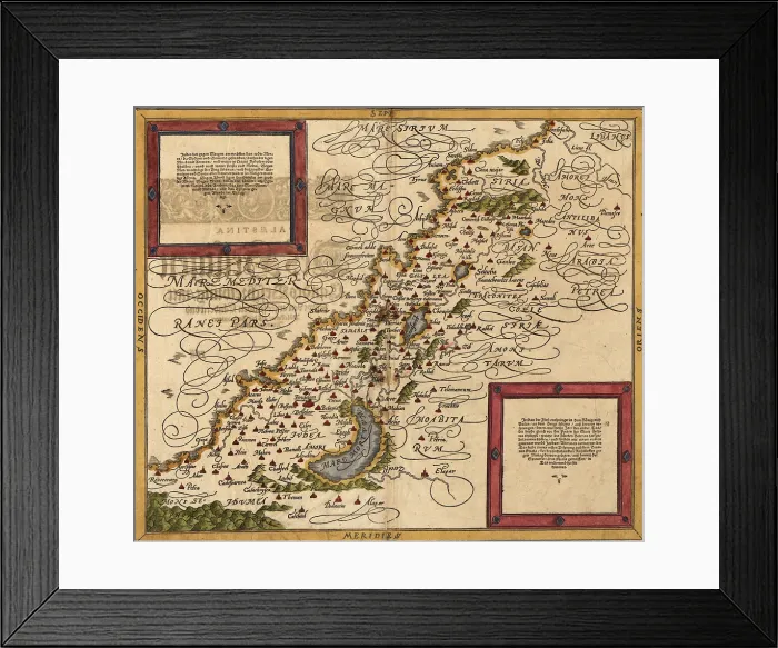 Framed Print : 1588 map of Palestine by Sebastian Munster
