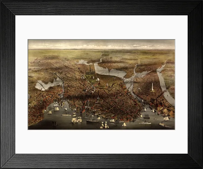 Framed Print : 1873 view of Boston, Massachusetts Framed Print : 1873 view of Boston, Massachusetts