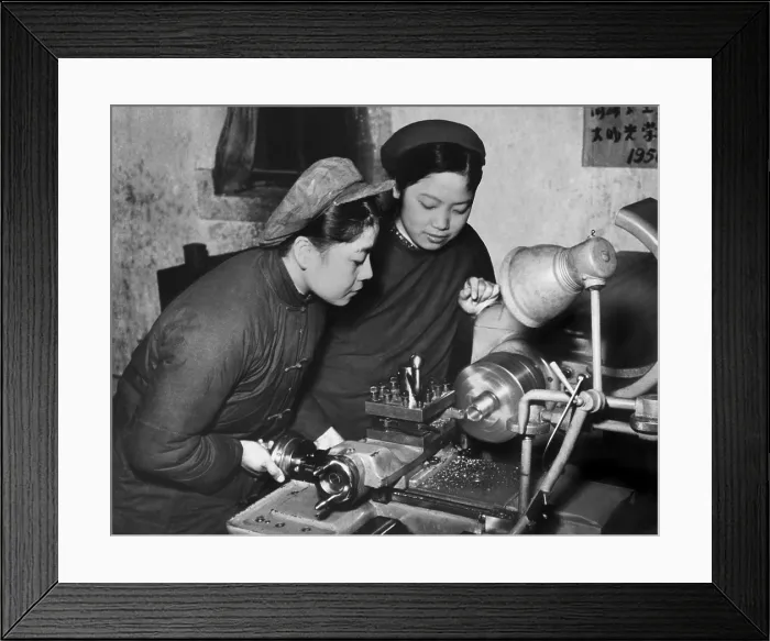 Framed Print : Two Chinese women in simple dark jackets Framed Print : Two Chinese women in simple dark jackets