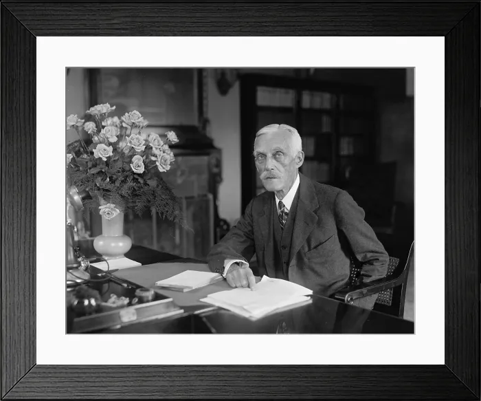 Framed Print : Secretary of the Treasury Andrew Mellon, (1855-1937) secretary of the Treasury (1921-32) who reformed the tax structure of the U.S. government in the 1920s. 1926 Portrait
