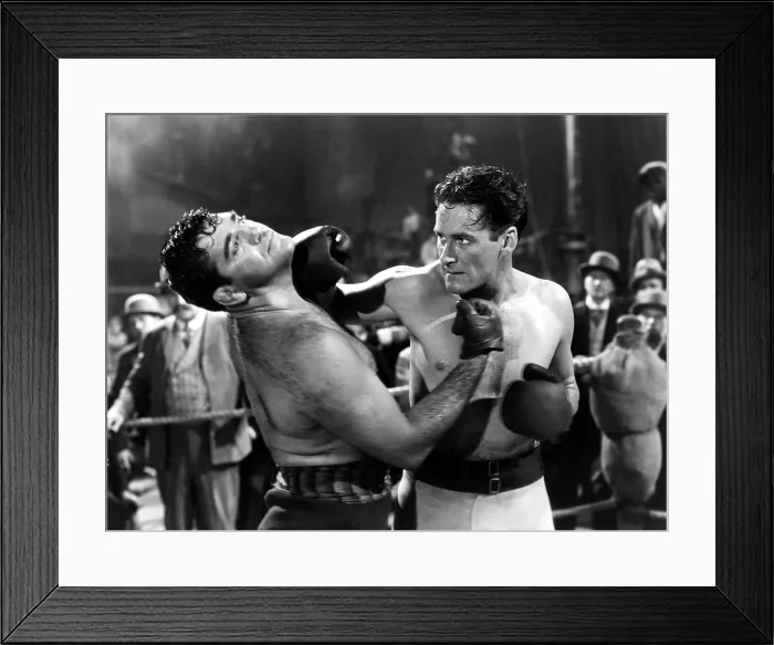 Framed Print : GENTLEMAN JIM, from left: Sammy Stein, Errol Flynn, 1942