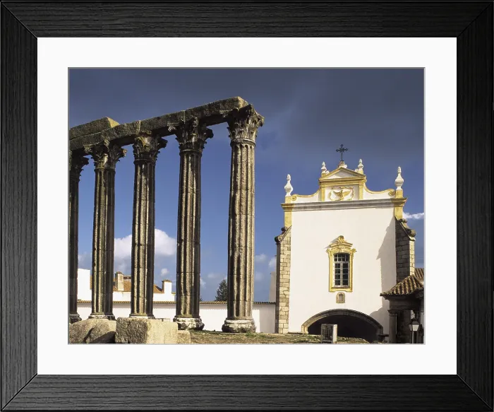 Framed Print : PORTUGAL. VORA. Evora. Roman temple (2nd c.) in Corinthian style. Roman art. Early Empire. AISA / Everett Collection**US SALES ONLY**