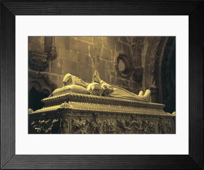 Framed Print : GAMA, Vasco de (1469-1524). Portuguese navigator. Tomb. PORTUGAL. Lisbon. Monastery of Los Jernimos. AISA / Everett Collection**US SALES ONLY** Framed Print : GAMA, Vasco de (1469-1524). Portuguese navigator. Tomb. PORTUGAL. Lisbon. Monastery of Los Jernimos. AISA / Everett Collection**US SALES ONLY**