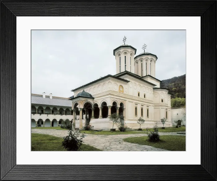 Framed Print : Monastery of Horezu. 1690 - 1692. ROMANIA. VALCEA. Horezu. Monastery of Horezu. Brancovan Style. Main church of the monastery, located at the cloister or 'katholicon'