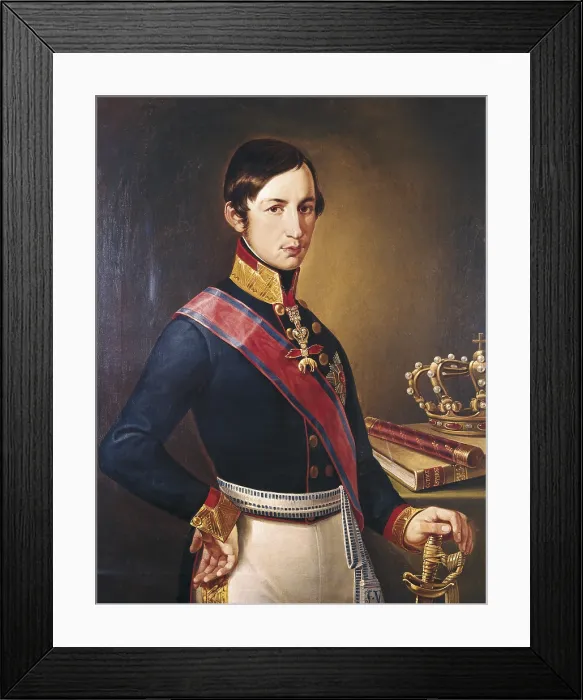 Framed Print : MALATESTA, Adeodaldo (1806-1891). Portrait of Francis V of Modena. 19th c. Oil on canvas. ITALY. Modena. Galleria e Museo Estense (Estense Art Gallery and Museum)