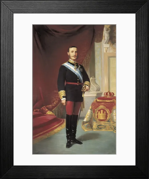 Framed Print : GALVAN Y CANDELA, Jose Maria (1837-1899). Portrait of Alfonso XII. 1880s. Oil on canvas. SPAIN. Madrid. Senate Palace Framed Print : GALVAN Y CANDELA, Jose Maria (1837-1899). Portrait of Alfonso XII. 1880s. Oil on canvas. SPAIN. Madrid. Senate Palace