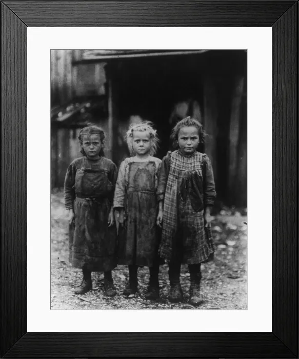 Framed Print : Child Labor, young oyster shuckers, Port Royal, South Carolina, photograph by Lewis Wickes Hine, circa 1909-1932