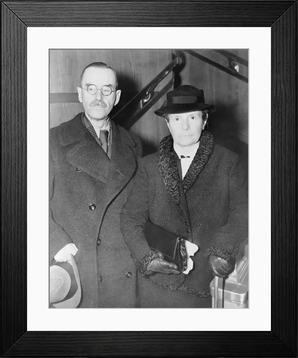 Framed Print : Thomas Mann (1875-1955) and wife, Katia, in 1938, as they arrived to spend the WWII years in exile in Princeton, NJ. Thomas Mann, a German, won the 1929 Nobel Prize for Literature Framed Print : Thomas Mann (1875-1955) and wife, Katia, in 1938, as they arrived to spend the WWII years in exile in Princeton, NJ. Thomas Mann, a German, won the 1929 Nobel Prize for Literature