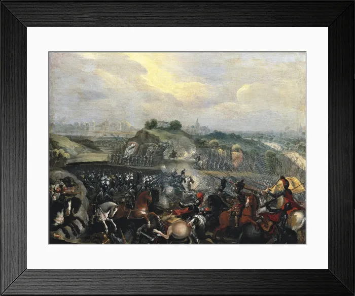 Framed Print : Henry IV in the Battle of Ivry, 14th March 1590. beg. 17th c. France. Wars of Religion. Battle of Ivry (14th March 1590). Oil on wood. FRANCE. Versailles. Palace of Versailles