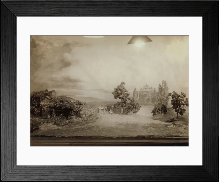Framed Print : Photograph of an exhibit model and landscape, New York, New York, photograph by Lewis Wickes Hine, December, 1916 Framed Print : Photograph of an exhibit model and landscape, New York, New York, photograph by Lewis Wickes Hine, December, 1916