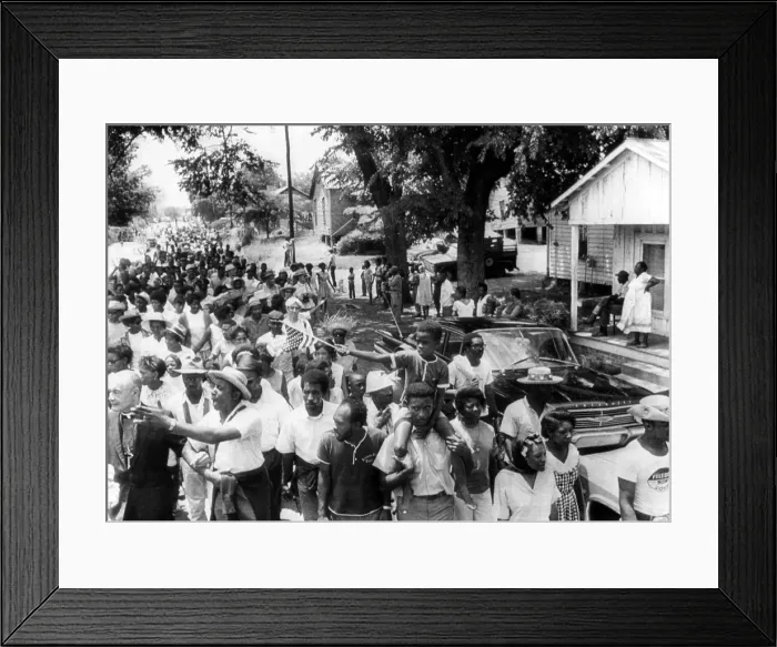 Framed Print : Mississippi Freedom Marches enter the small town of Granada, Mississippi