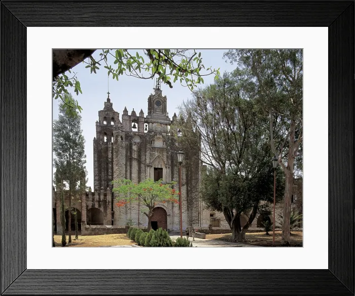 Framed Print : MEXICO. MORELOS. Popocatpetl. Benedictine Convent of Atlalahuacn (1570-1600). Faade and chapel of the church. AISA / Everett Collection**US SALES ONLY**