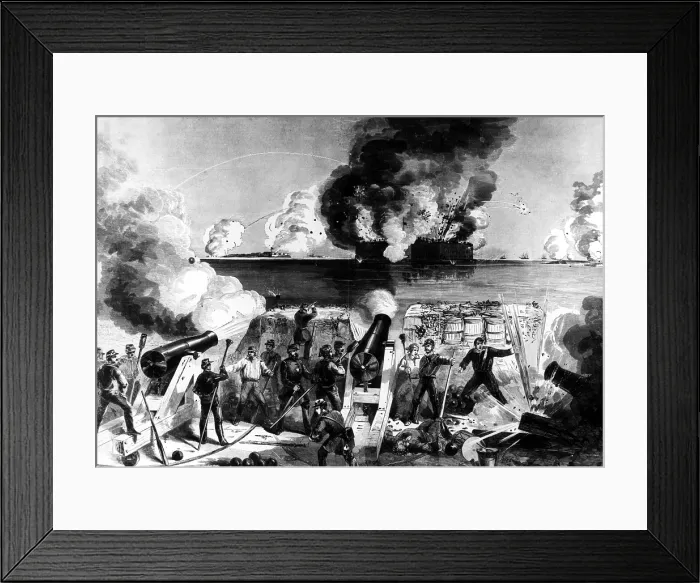 Framed Print : CIVIL WAR--Illustration of Fort Sumter in the harbor of Charleston, SC under Confederate attack on April 12 and 13, 1861.. Courtesy: CSU Archives  /  Everett Collection