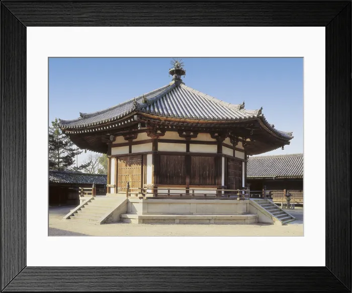 Framed Print : JAPAN. HONSHU. NARA. Irakuga. Horyuji Temple. Pavilion of Dreams, built circa 739. Japanese art. Architecture. AISA / Everett Collection**US SALES ONLY**