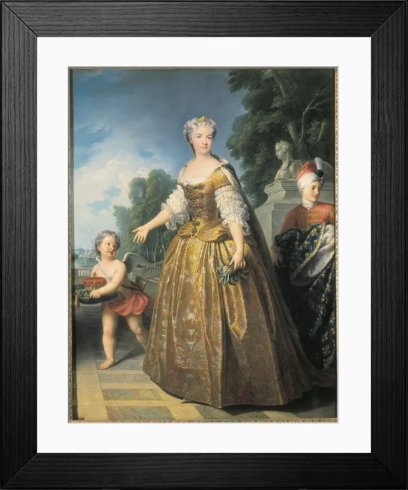 Framed Print : GOBERT, Pierre (1662 - 1744). Marie Leczinska, Queen of France. 18th c. Attributed. Rococo. Oil on canvas. FRANCE. Versailles. National Museum of Versailles
