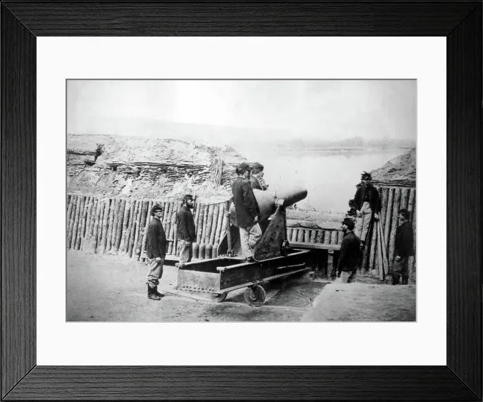Framed Print : CIVIL WAR-Union battery on the James River near Richmond, VA.. Courtesy: CSU Archives  /  Everett Collection
