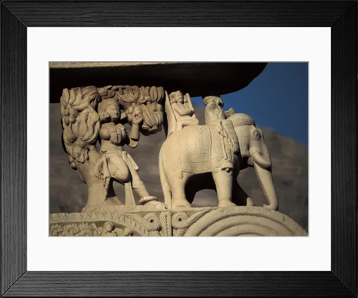 Framed Print : INDIA. Sanchi. Sculptural decoration of the northern gate of the monumental complex. Hindu art. Sunga period. Sculpture. AISA / Everett Collection**US SALES ONLY**