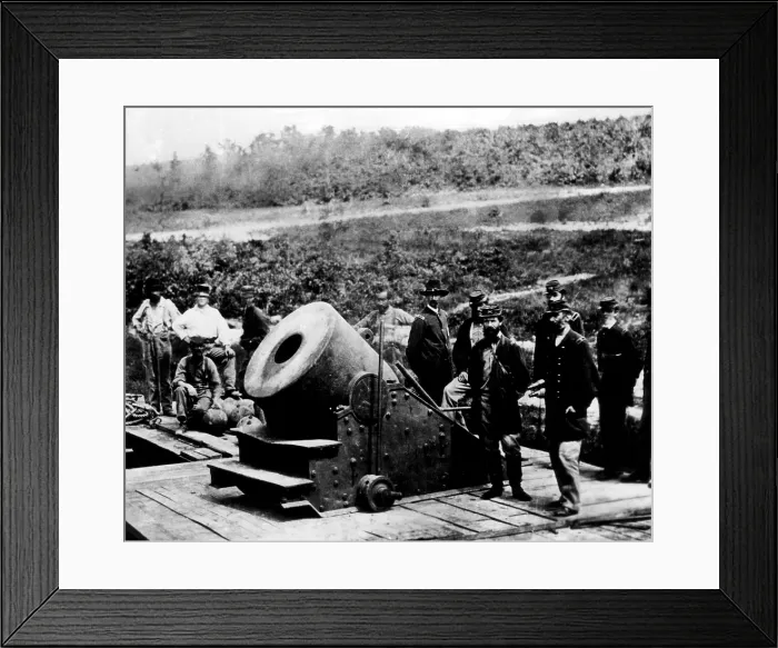 Framed Print : The American Civil War, Union soldiers surrounding the Dictator, a 13-inch siege mortar cannon, circa 1861. Courtesy: CSU Archives / Everett Collection Framed Print : The American Civil War, Union soldiers surrounding the Dictator, a 13-inch siege mortar cannon, circa 1861. Courtesy: CSU Archives / Everett Collection