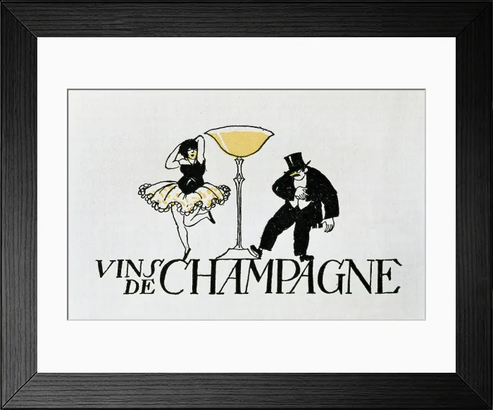 Framed Print : NOGUS i CASAS, Francesc Xavier (1873-1941). Vins de Champagne. Engraving. AISA / Everett Collection - Image has fine art copyright