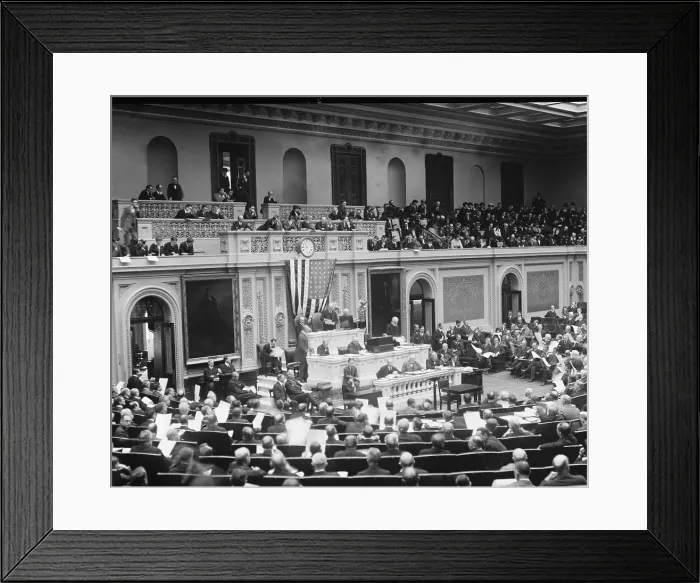 Framed Print : Counting the electoral vote on Feb. 9, 1921, which resulted in the election of President Warren Harding (1865-1923) and Vice President Calvin Coolidge (1872-33)