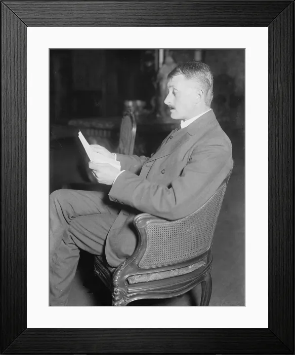 Framed Print : John Masefield (1878-1967), English poet, and novelist who was Poet Laureate from 1930 to 1967, in photo ca. 1920