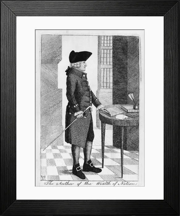 Framed Print : Adam Smith (1723-1790) author of the 1776 classic book on economics Framed Print : Adam Smith (1723-1790) author of the 1776 classic book on economics