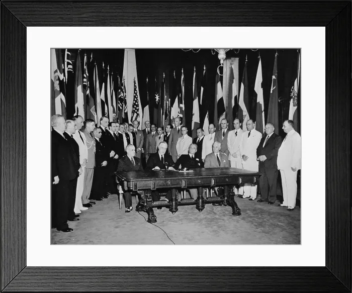 Framed Print : The nations that fought World War II against Germany and Japan