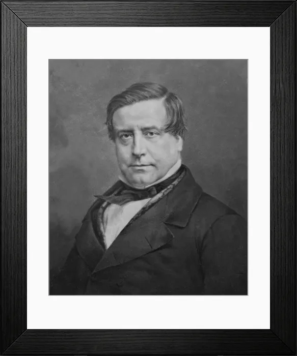 Framed Print : Washington Irving (1783-1859), American author of classic short stories The Legend of Sleepy Hollow and Rip Van Winkle, 1864