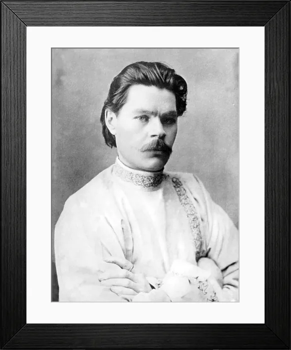 Framed Print : Maxim Gorky (1868-1936) wrote about the life of the working class Russians and supported the Marxist Revolution but was often in conflict with its political leaders. 1910 portrait