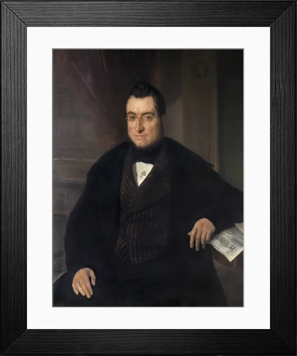 Framed Print : ESPALTER Y RULL, Joaquin (1809-1880). Bonaventura Carles Aribau. 1840s. Oil on canvas. SPAIN. Barcelona. Sant Jordi Catalan Royal Academy of Fine Arts. - P