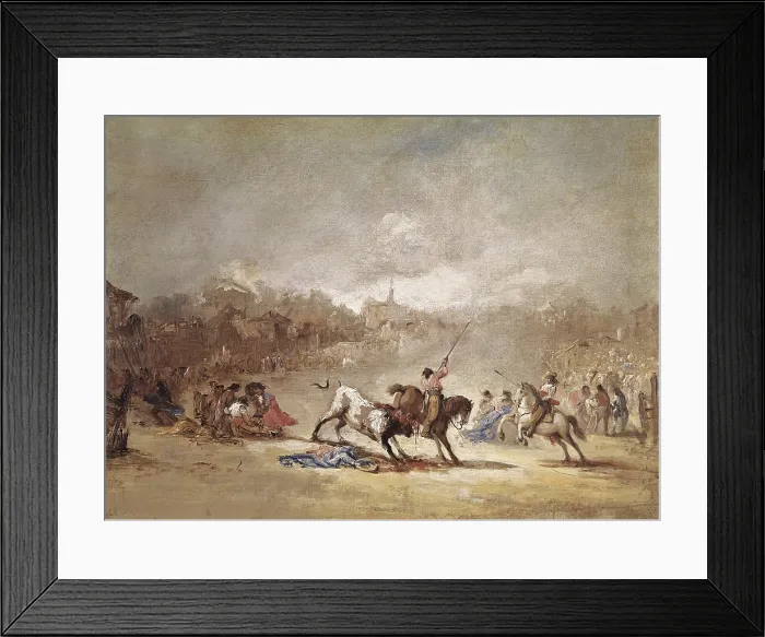 Framed Print : LUCAS VELAZQUEZ, Eugenio (1817-1870). La suerte de varas. Romanticism. Oil on canvas. SPAIN. Madrid. Prado Museum