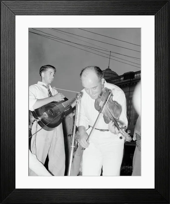 Framed Print : Musicians in Cajun band contest, National Rice Festival, Crowley, Louisiana. Most of the music was of the folk variety accompanied by singing, October 1938