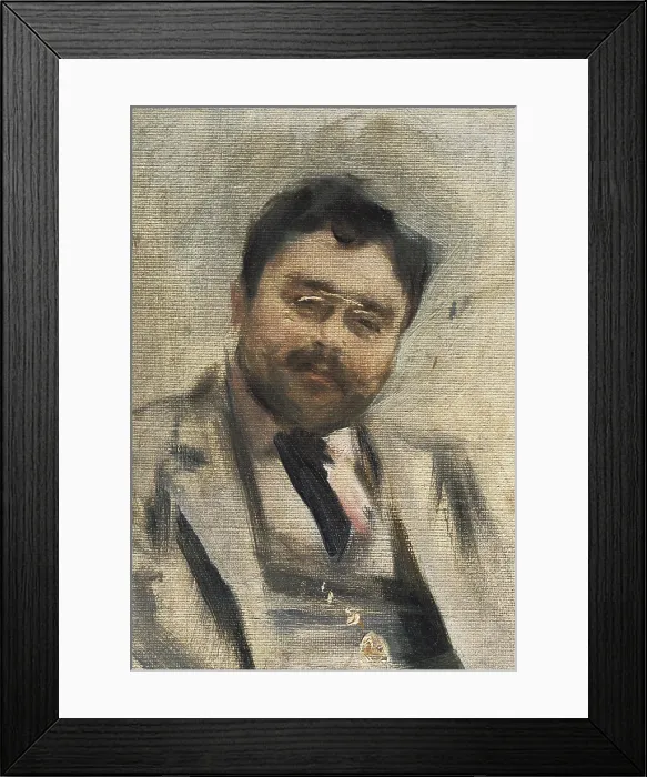 Framed Print : ALBENIZ, Isaac (1860-1909). Spanish pianist and composer. Portrait of Isaac Albeniz aged 34 years old. Detail of the face. Isaac Albeniz. 1894