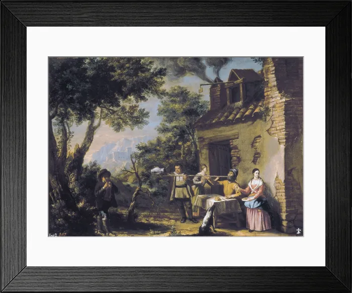 Framed Print : VALERO, Cristobal (1707-1789). Don Quixote at the Inn. 18th c. Oil on canvas. SPAIN. Madrid. Prado Museum. - M.C.Esteban / Iberfoto / Everett Collection (131898)**US SALES ONLY**