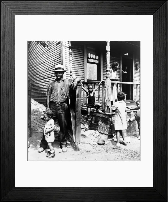 Framed Print : African American steelworker with his family in Pittsburgh, Pennsylvania. 1935 Framed Print : African American steelworker with his family in Pittsburgh, Pennsylvania. 1935