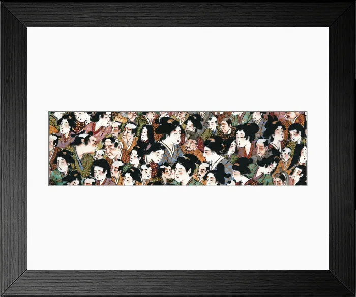 Framed Print : Crowd of Courtiers. 18th century. Plate of porcelain. Japanese art. Decorative Arts; China / Porcelain. Proc: JAPAN. HONSHU. Kyoto Framed Print : Crowd of Courtiers. 18th century. Plate of porcelain. Japanese art. Decorative Arts; China / Porcelain. Proc: JAPAN. HONSHU. Kyoto