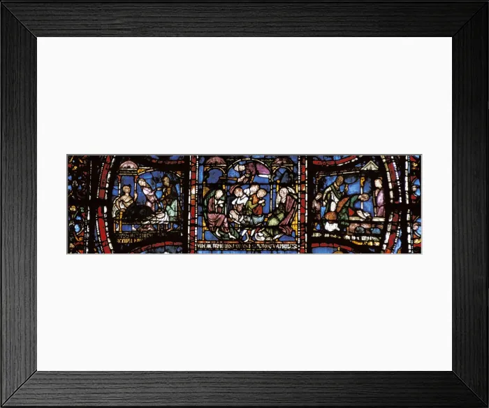 Framed Print : Canterbury Cathedral. 1070-1498. UNITED KINGDOM. ENGLAND. Canterbury. Cathedral. Representation of the life of Saint Thomas Becket and his devotee. Gothic art. Glass window