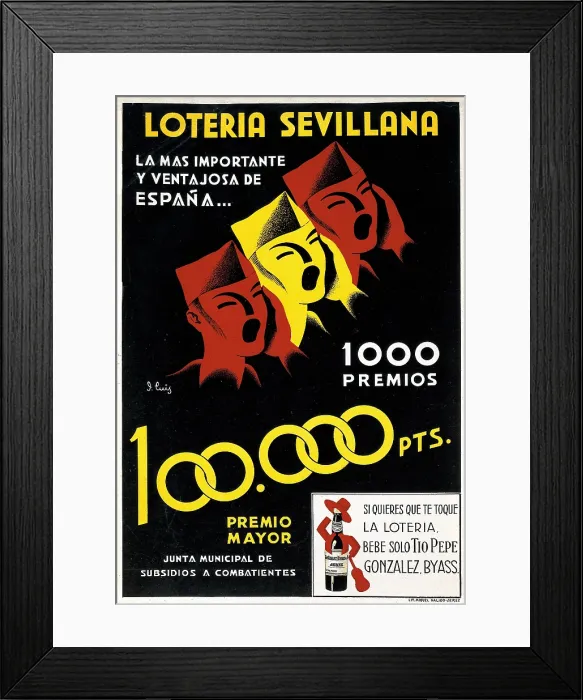 Framed Print : Spanish Civil War (1936-1939). Sevillian lottery. SPAIN. Salamanca. Archivo Histrico Nacional. AISA / Everett Collection (103881)**US SALES ONLY** Framed Print : Spanish Civil War (1936-1939). Sevillian lottery. SPAIN. Salamanca. Archivo Histrico Nacional. AISA / Everett Collection (103881)**US SALES ONLY**