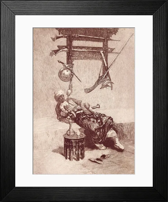 Framed Print : FORTUNYMariano (1838-1874). Moor from Tanger. Romanticism. Engraving. SPAIN. Reus. Salvador Vilaseca Regional Museum. AISA / Everett Collection (99453)**US SALES ONLY**