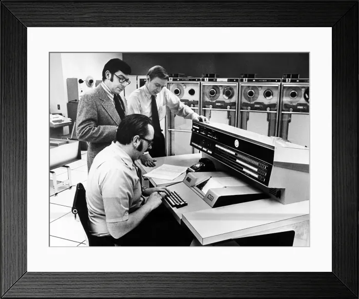 Framed Print : Officials at the main console of Univac 1108, 1972. Courtesy: CSU Archives / Everett Collection Framed Print : Officials at the main console of Univac 1108, 1972. Courtesy: CSU Archives / Everett Collection
