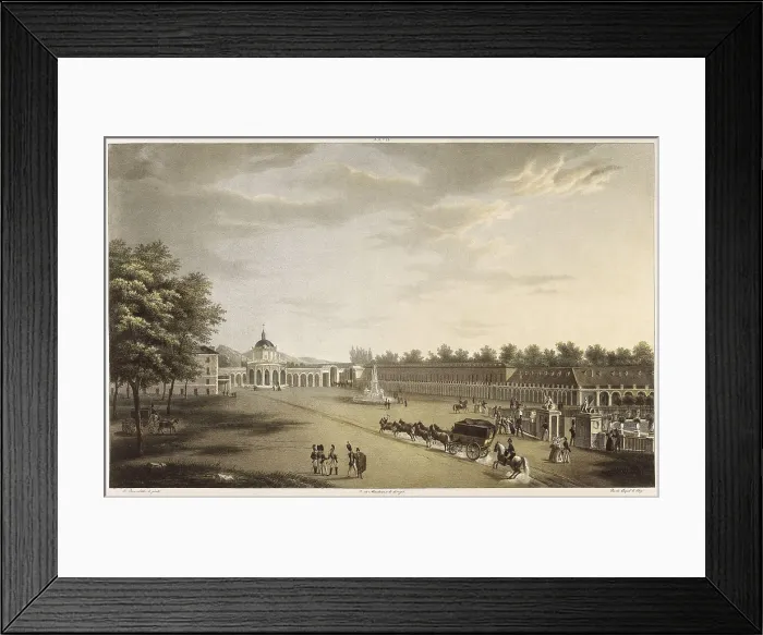 Framed Print : Spain (19th c.). Convent and Square of San Antonio in the Royal Site of Aranjuez. Engraving from a painting by Fernando Bambrila. Litography. SPAIN. Madrid. Museo de Historia