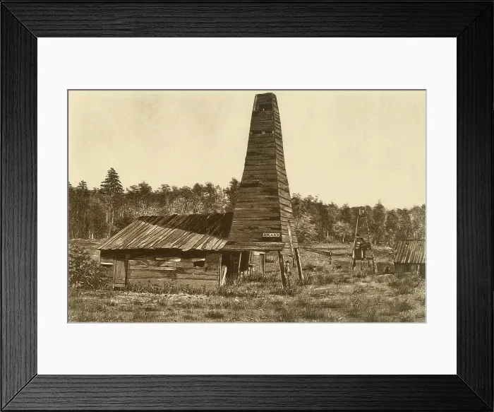 Framed Print : The original 1859 Drake oil well in Titusville, Pennsylvania, the 1st ever drilled in the U.S