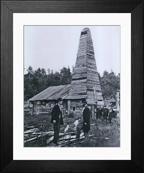 Framed Print : The original 1859 Drake oil well in Titusville, Pennsylvania, the 1st ever drilled in the U.S